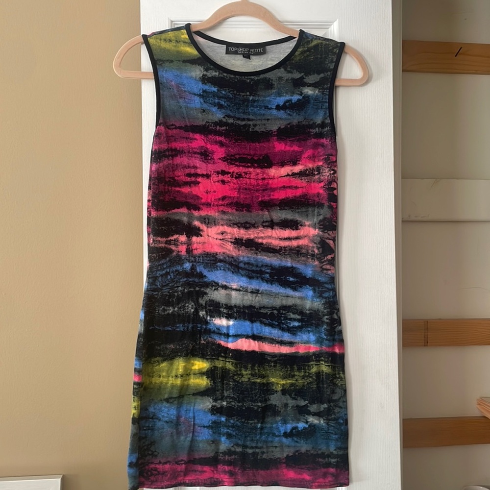Topshop petite mutlicolor bodycon dress